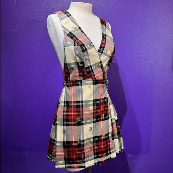 Urban Outfitters Red and Black Plaid Mini Dress - Picture 1 of 7